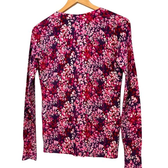 EXPRESS Floral Cardigan NWT Long Sleeve Petal Pink Red Purple Size Small New - Picture 3 of 7